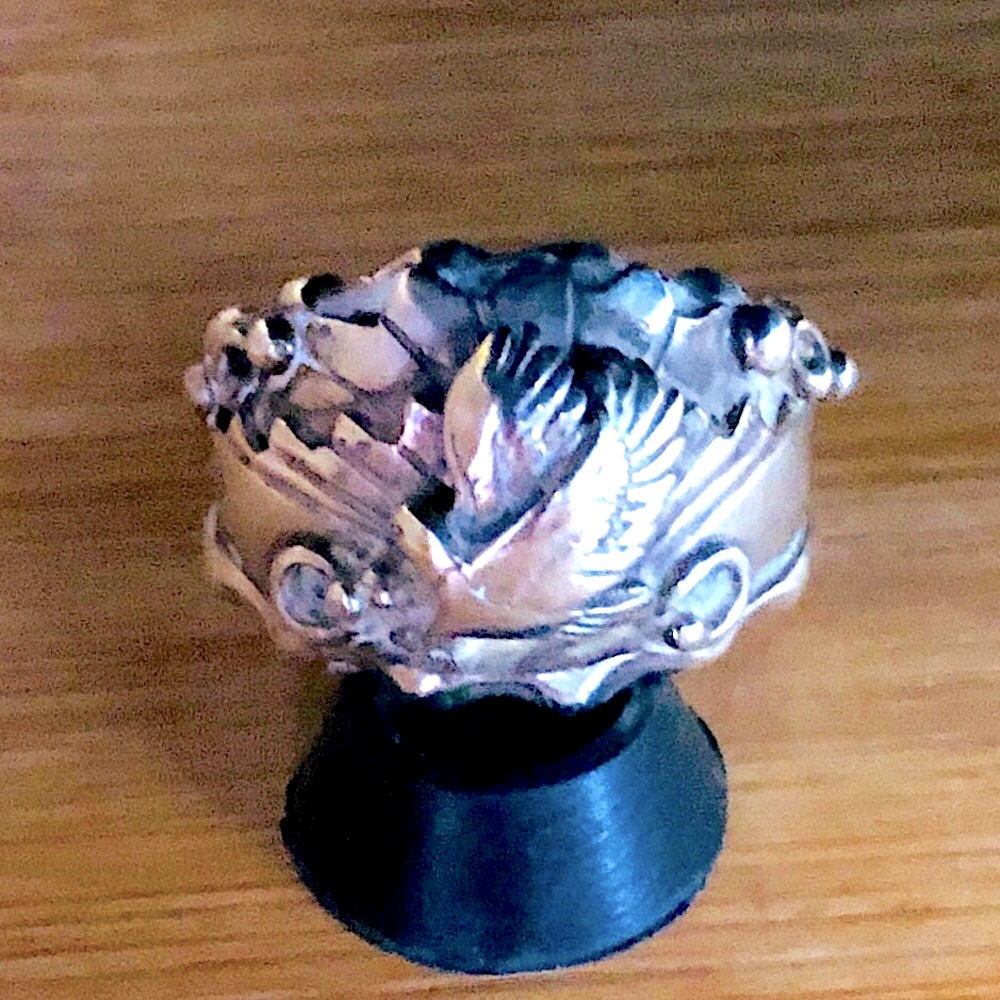 $84  Running Bear Navajo Estate Ring  Sterling Silver  Size 11 & 1/4  Marked RB